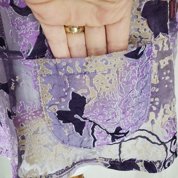 Trisha Tyler Top Blazer Jacket 3D Art To Wear Sheer Boho Cottagecore Quirky Sz S - Picture 7 of 13